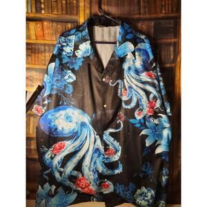 Octopus Buttons Down Themed Mens 3XL